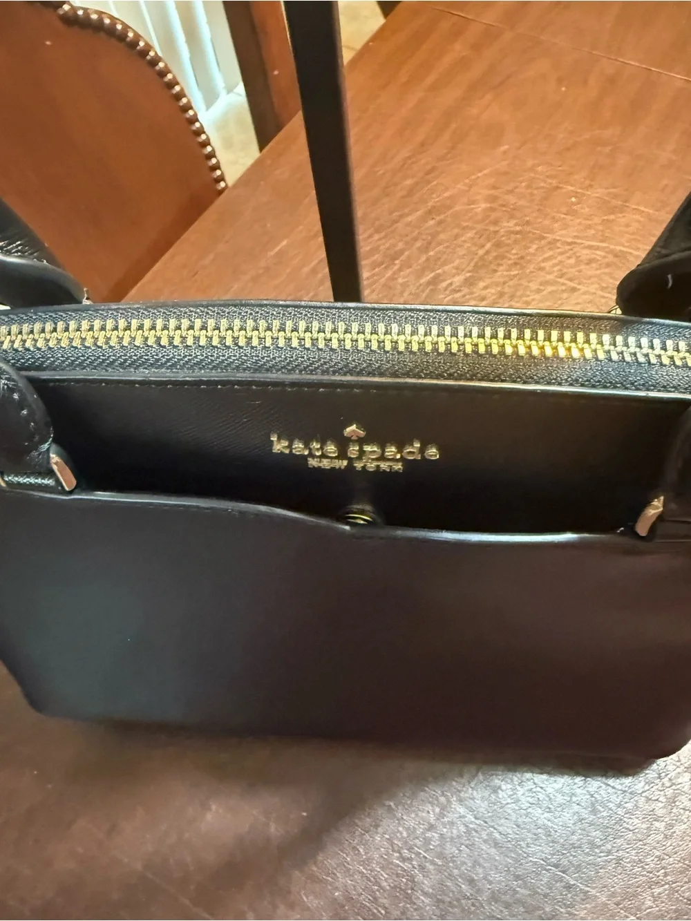 kate spade black crossgrain leather Payton meduim dome satchel